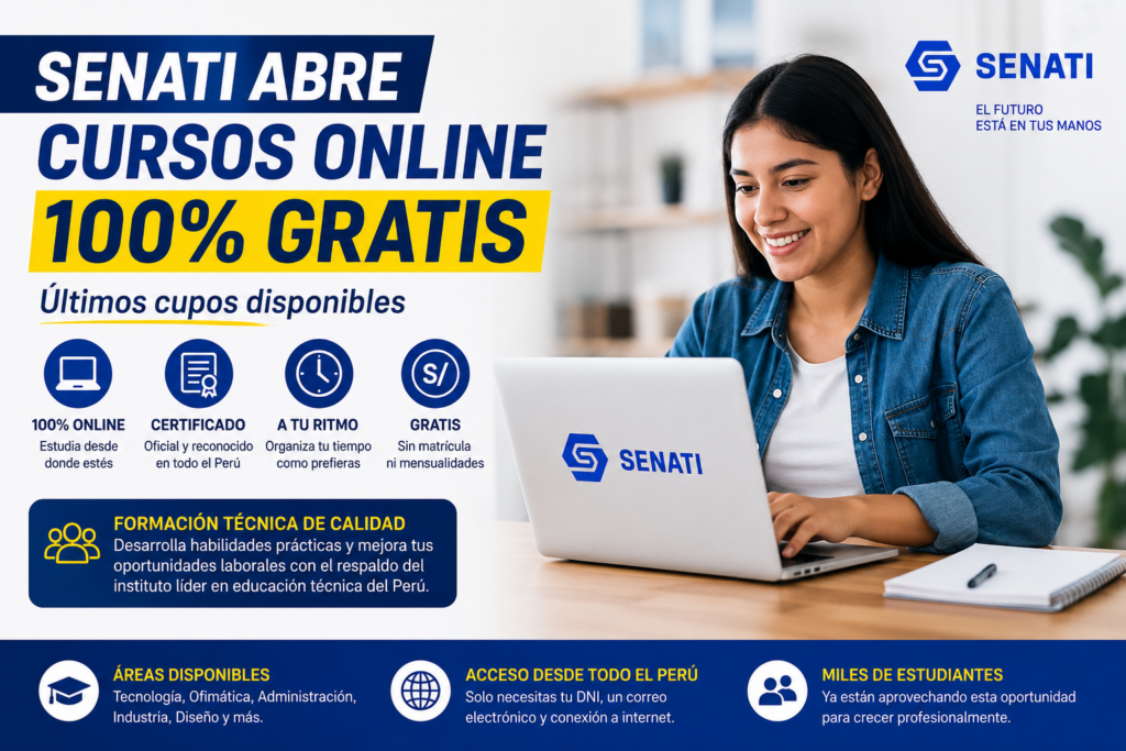 SENATI abre cursos online gratuitos con certificado